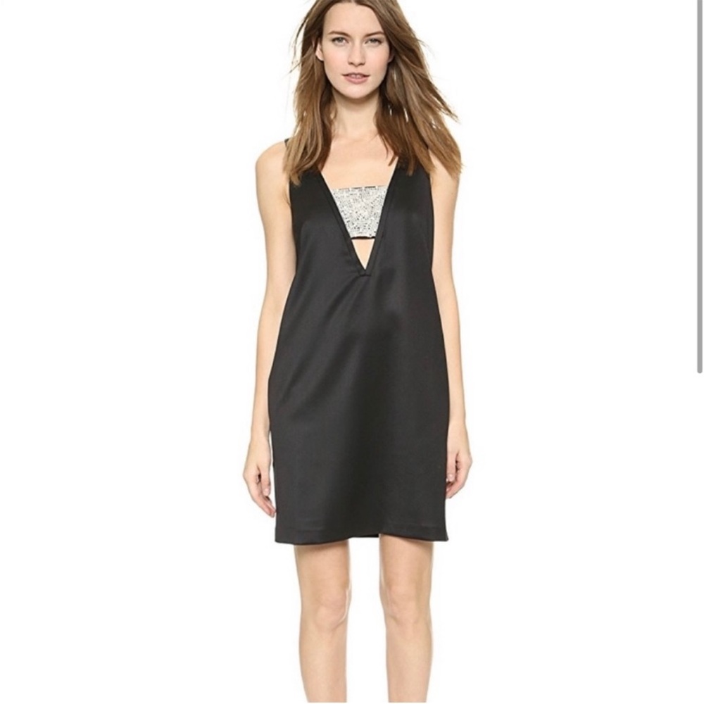 NWOT CLUB MONACO Black Darrell Dress with Pearl accents- women’s 2